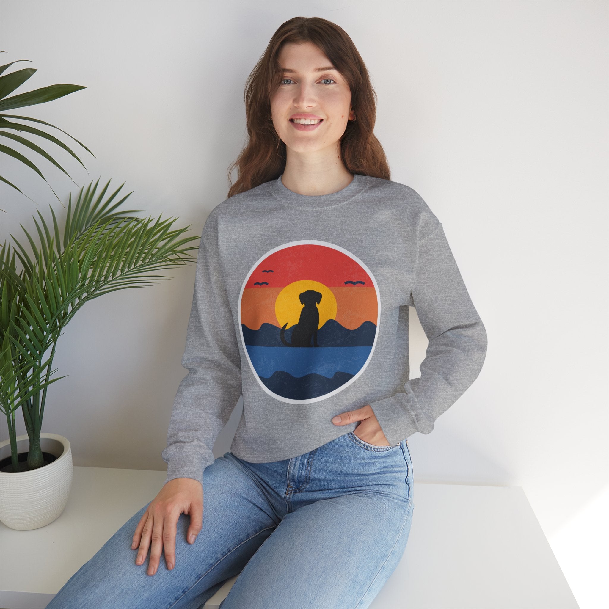 Retro Dog Sunset Sweatshirt
