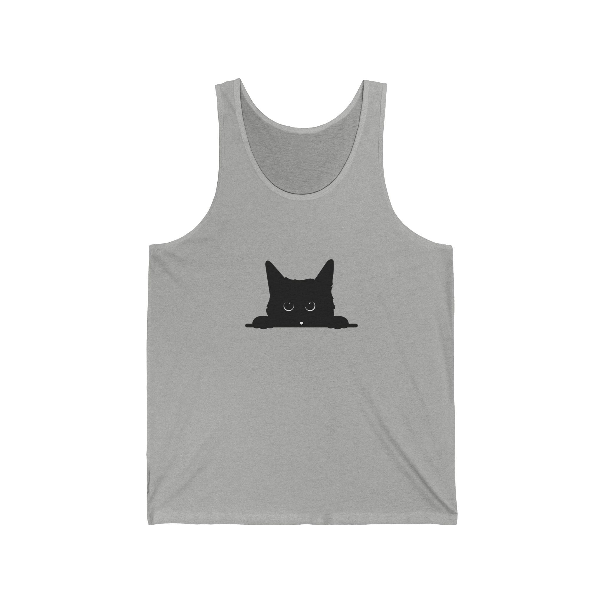 Peeking Black Cat Unisex Tank Top