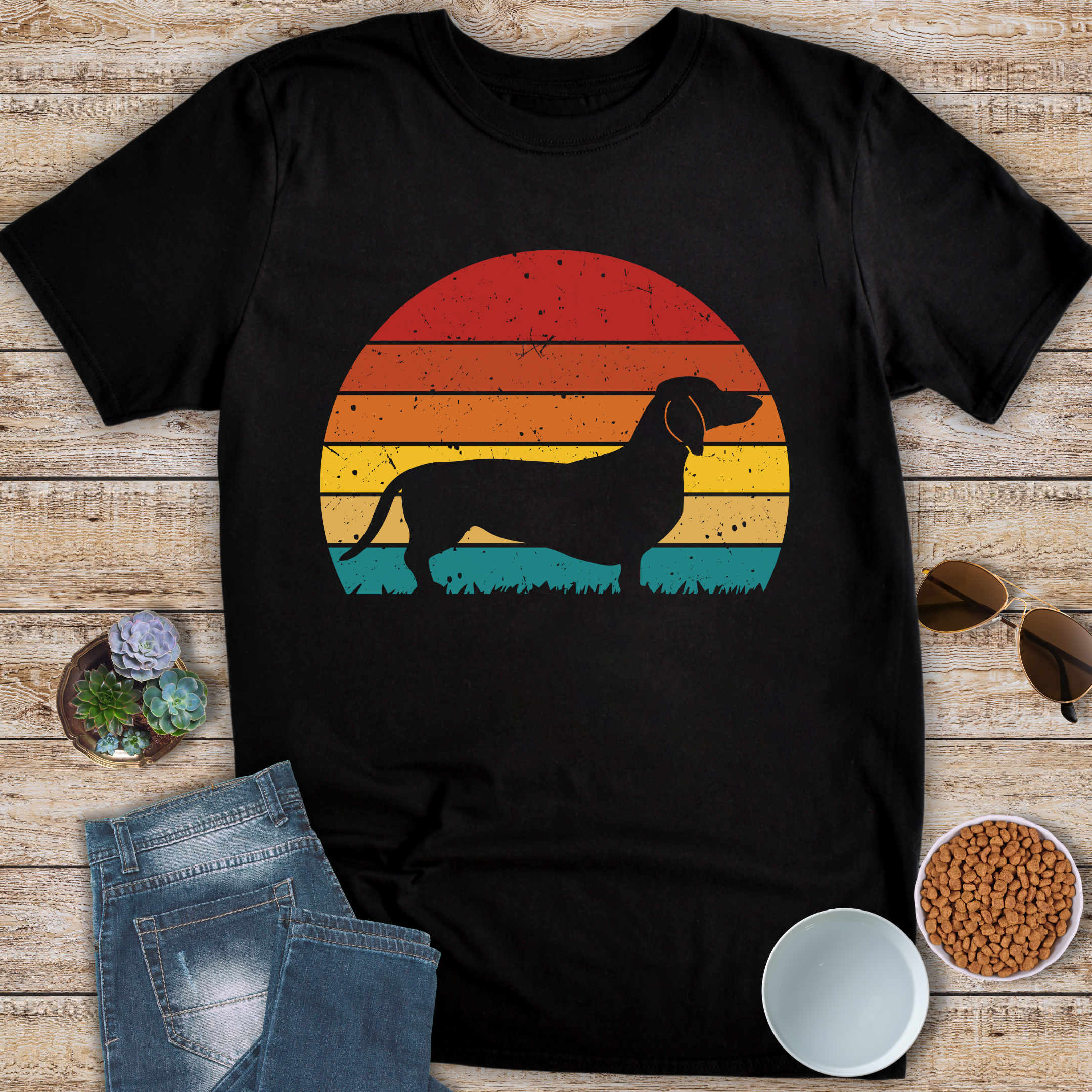 Dachshund and Sunset T-Shirt