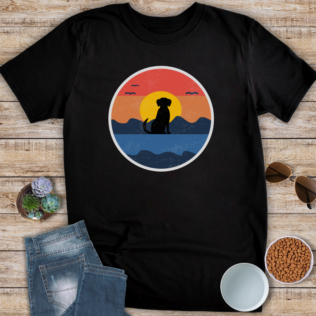 Sunset Dog Silhouette T-Shirt
