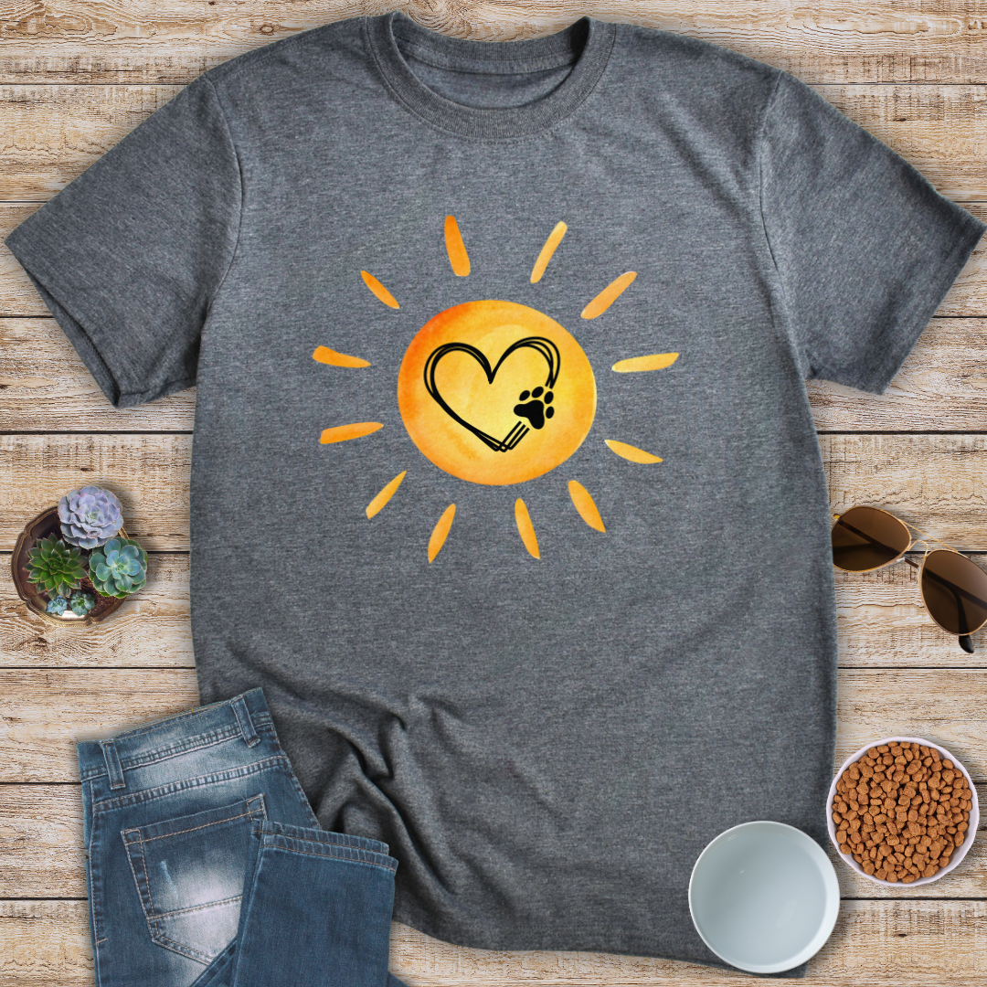 Orange Sun Paw Love T-Shirt