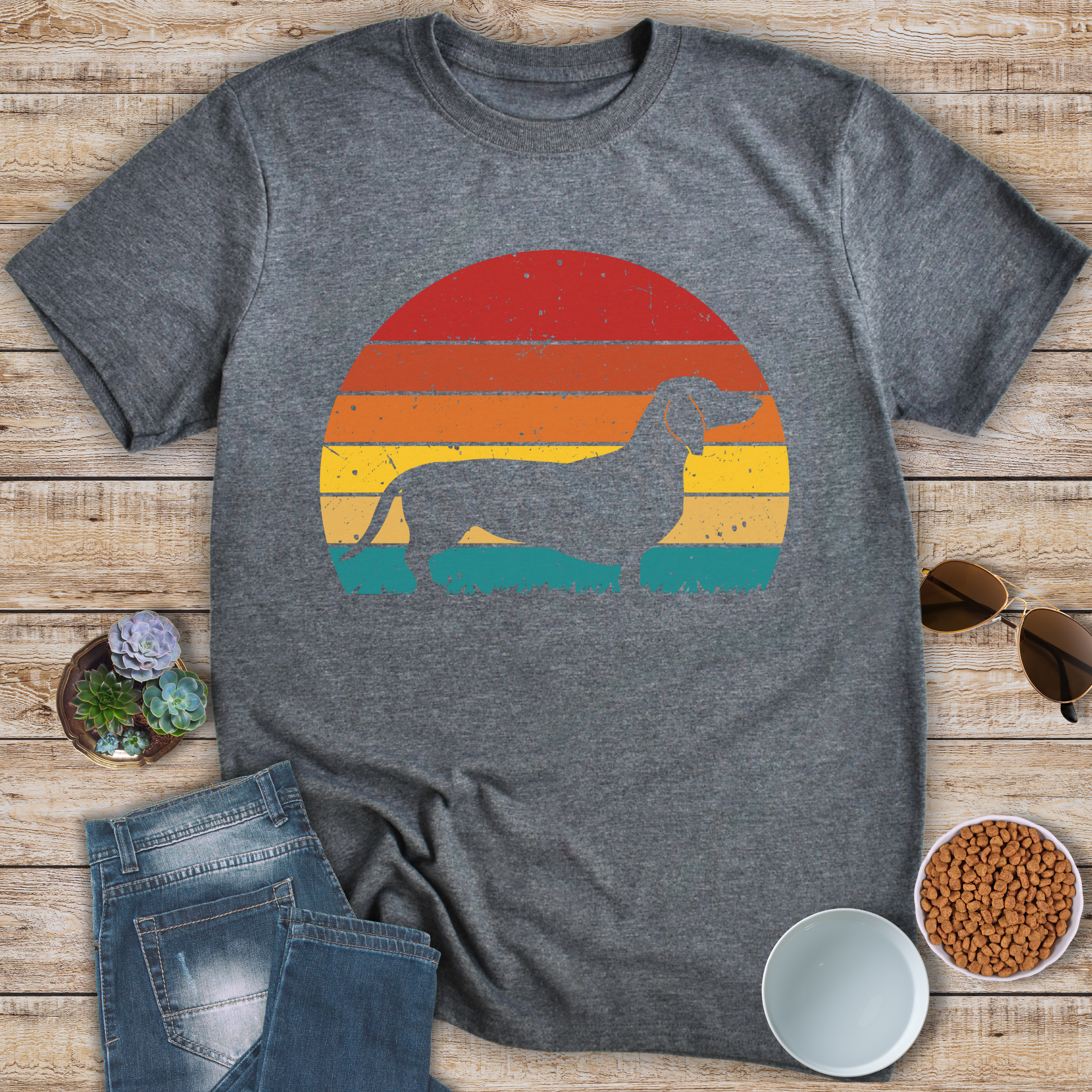 Dachshund and Sunset T-Shirt