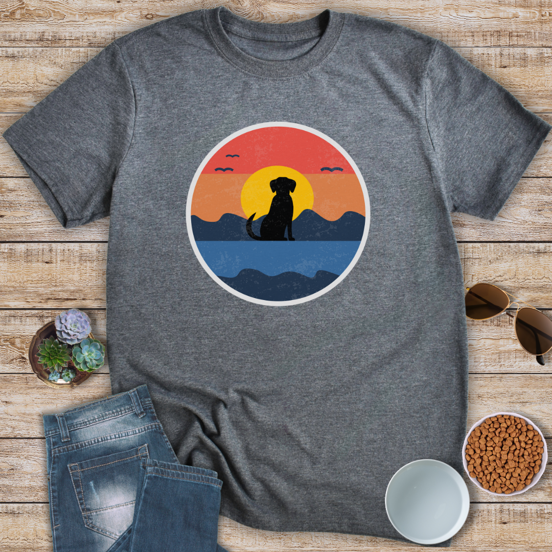 Sunset Dog Silhouette T-Shirt