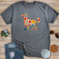 Floral Dog Graphic T-Shirt