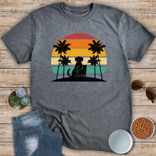 Cat and Dog Sunset T-Shirt