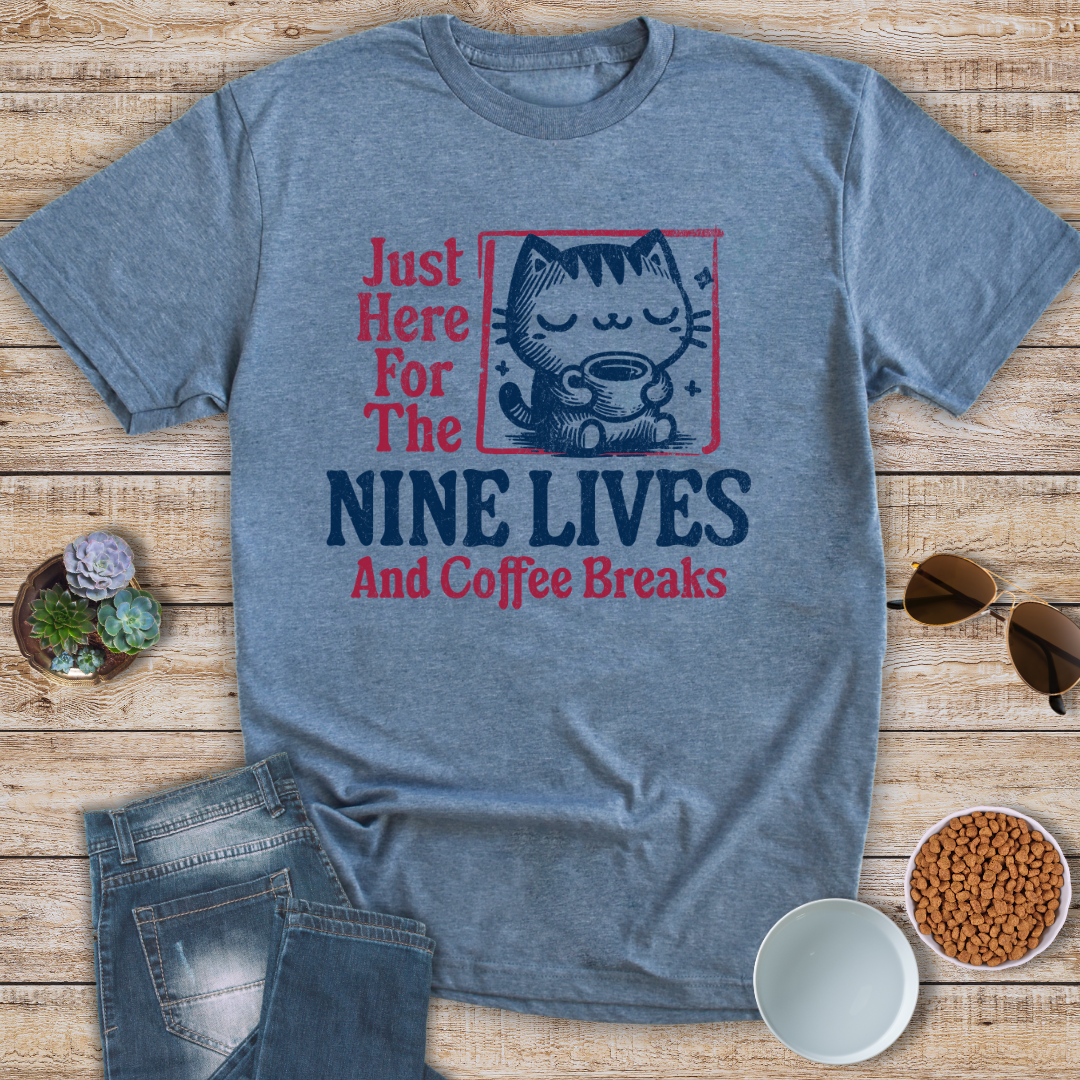 Nine Lives and Coffee Breaks T-Shirt