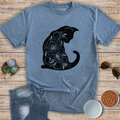 Floral Silhouette Cat T-Shirt