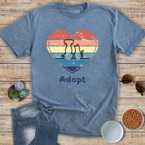 Adopt Cat and Dog Sunset T-Shirt