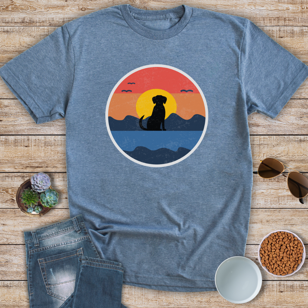 Sunset Dog Silhouette T-Shirt