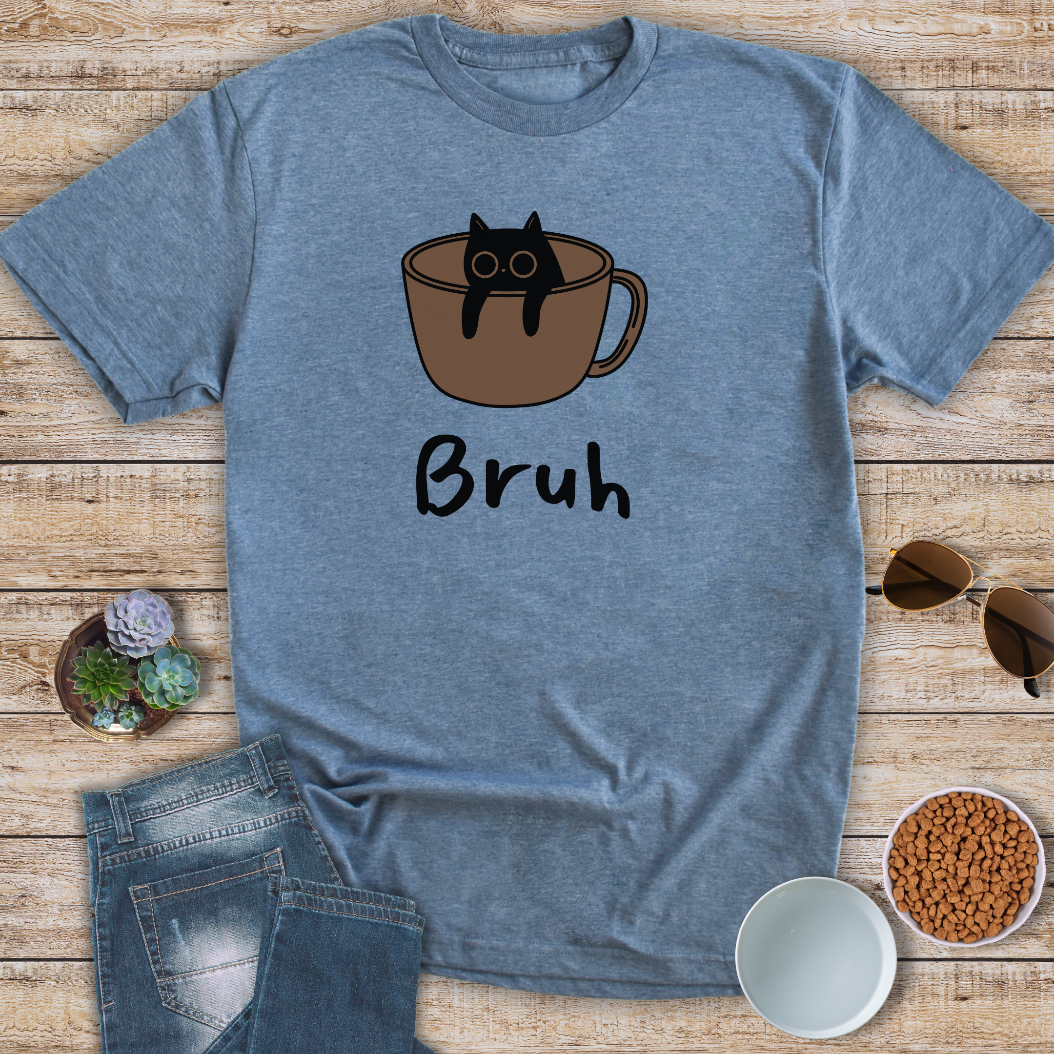 Bruh Coffee Cat T-Shirt