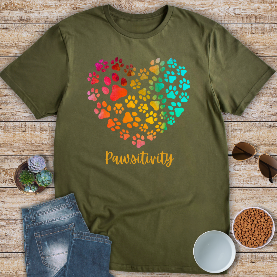 Pawsitivity Heart T-Shirt