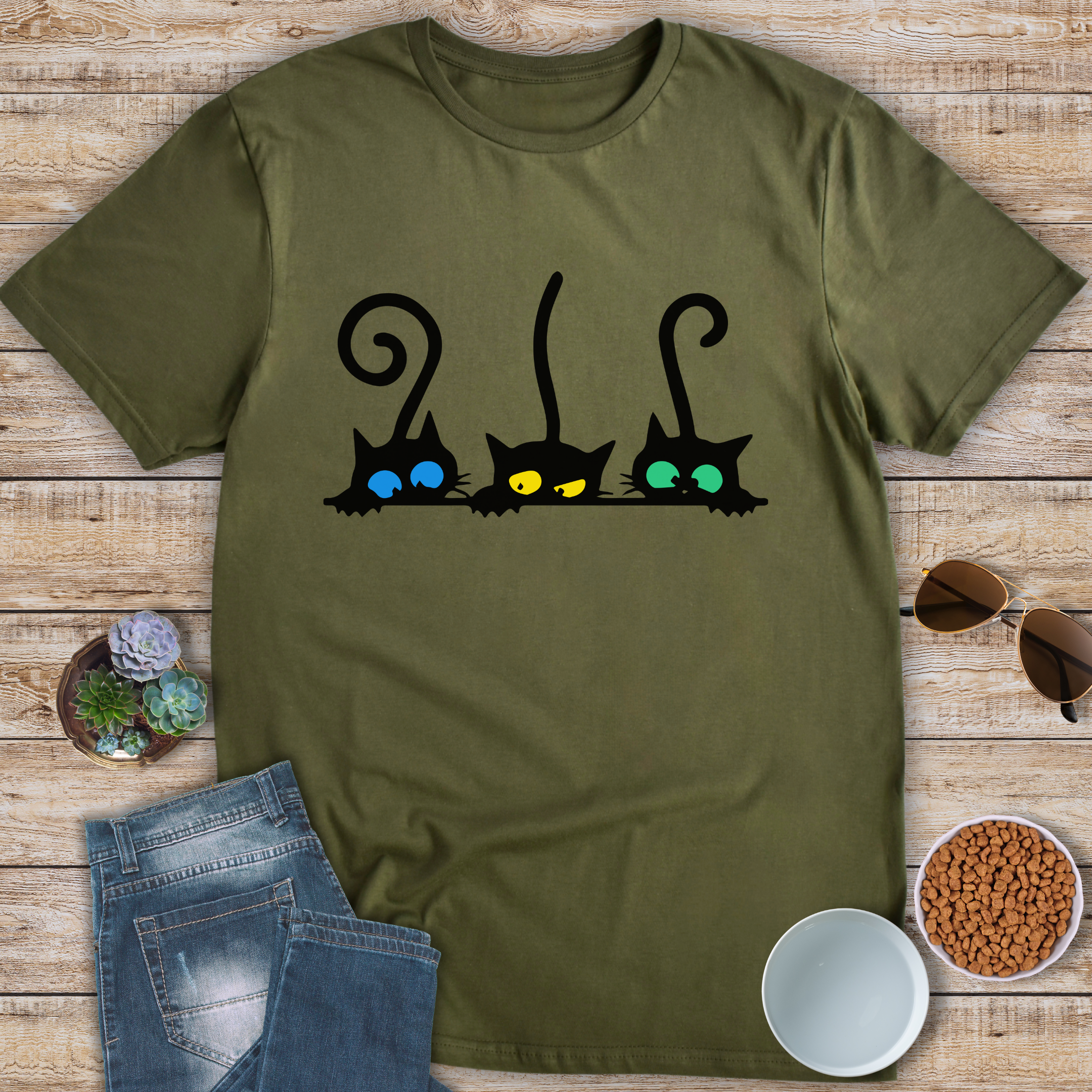 Three Mischievous Cats T-Shirt