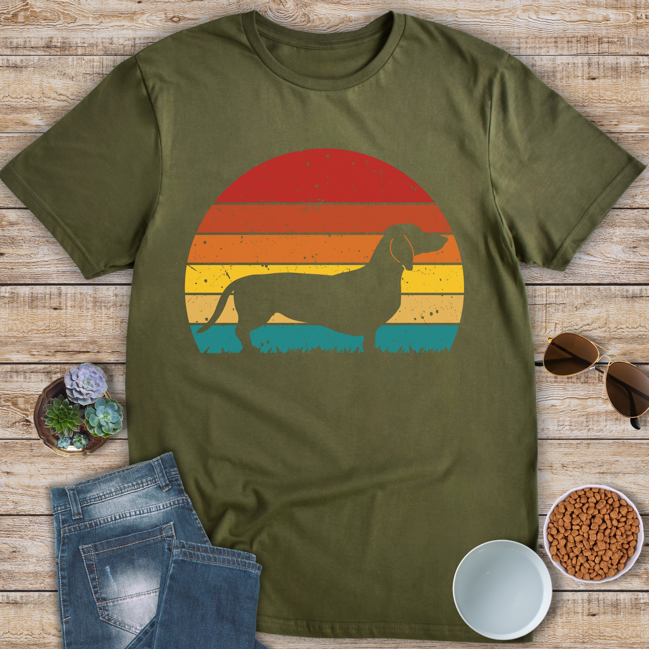 Dachshund and Sunset T-Shirt