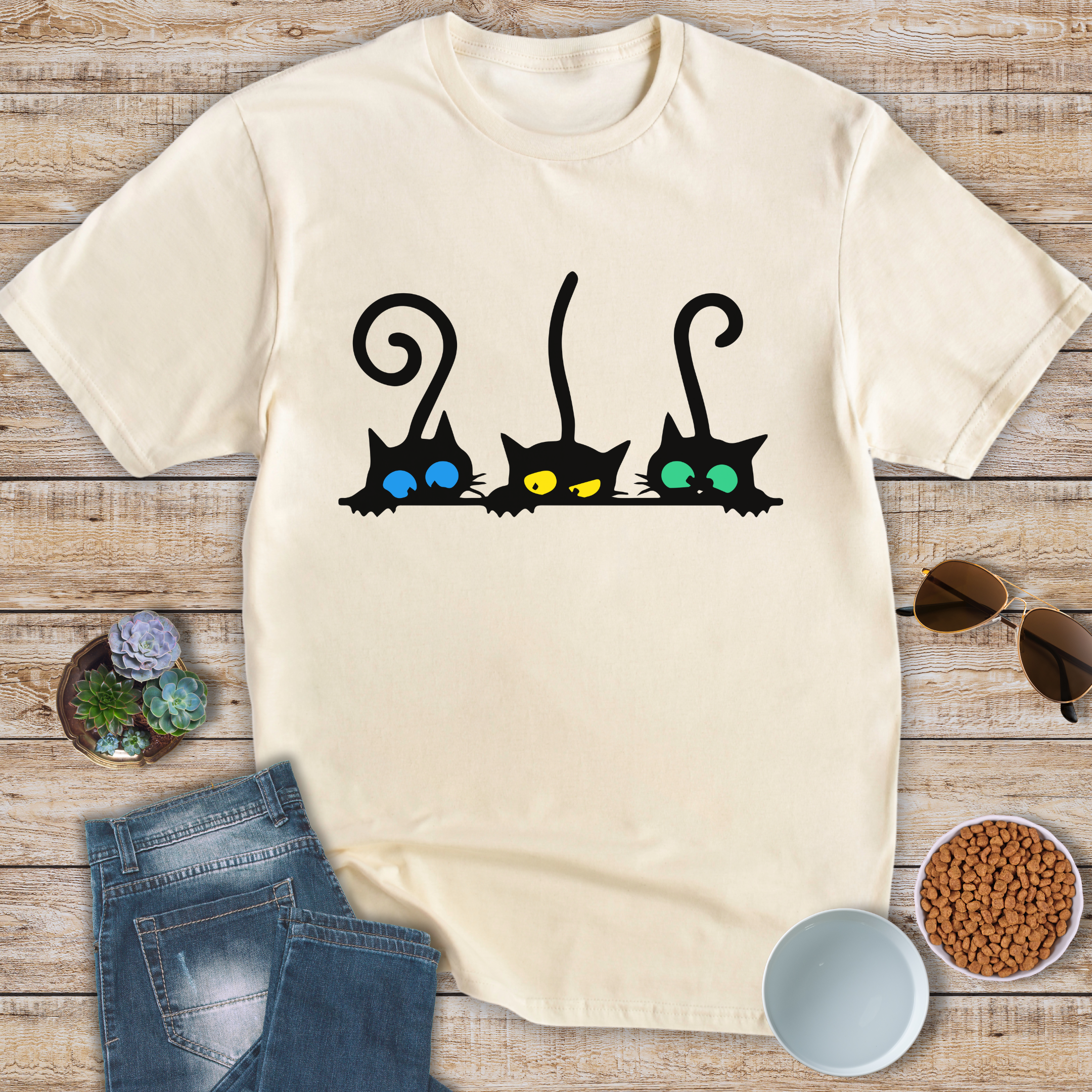 Three Mischievous Cats T-Shirt