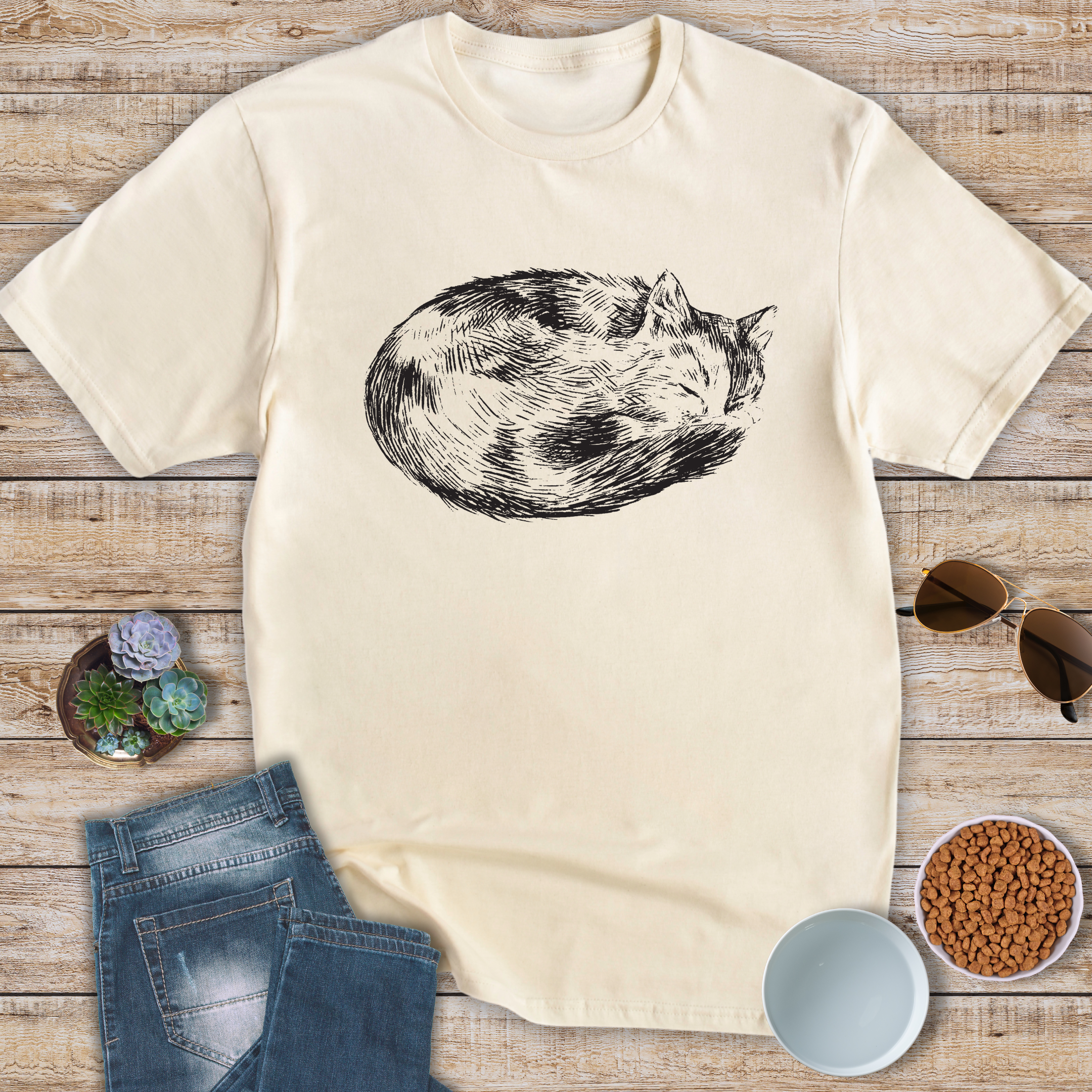 Sleeping Cat T-Shirt