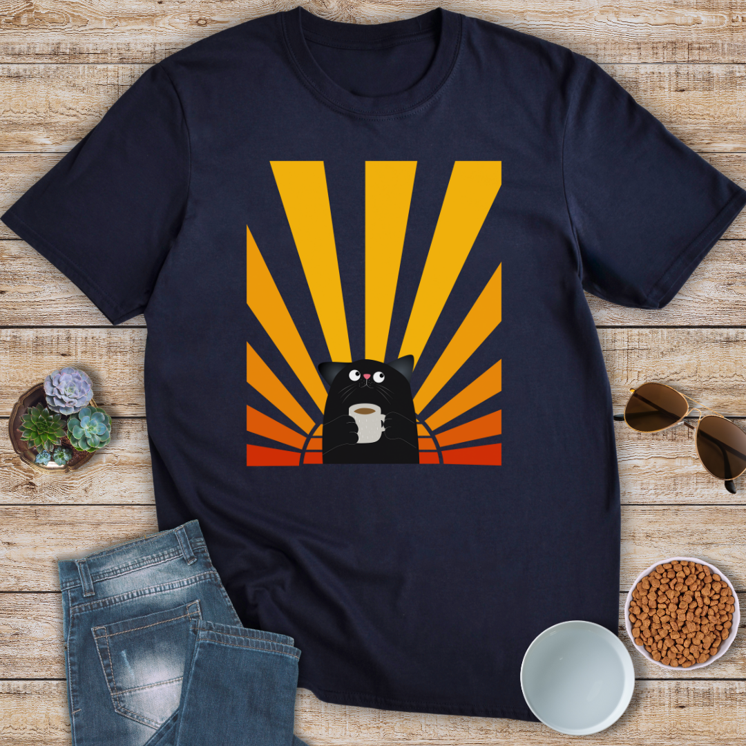 Sunrise and Coffee Cat T-Shirt