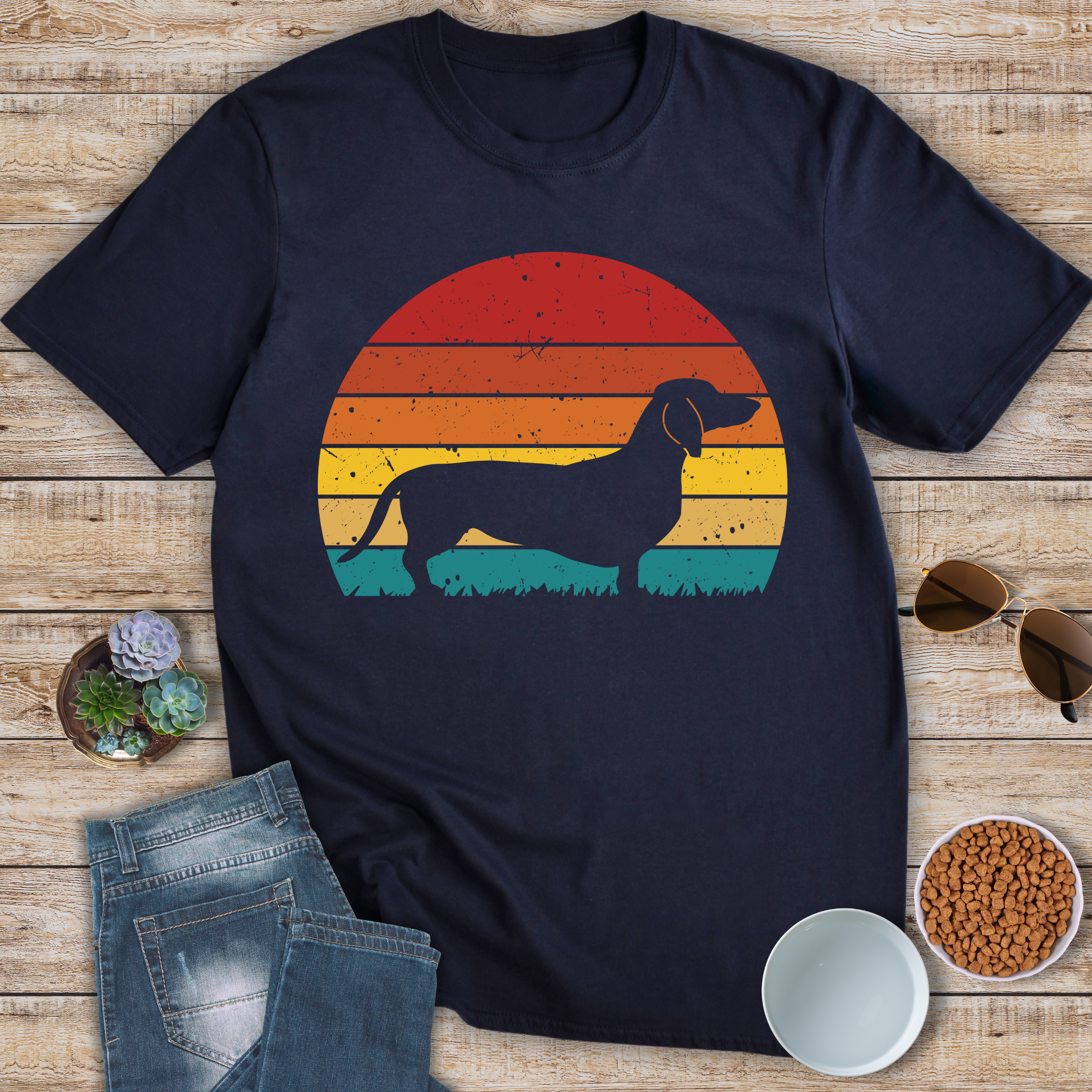 Dachshund and Sunset T-Shirt