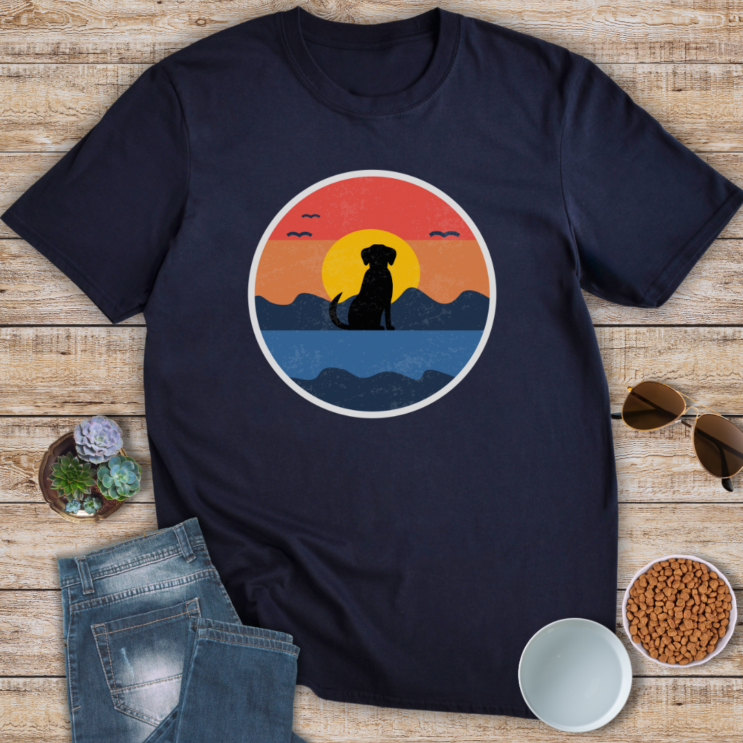 Sunset Dog Silhouette T-Shirt