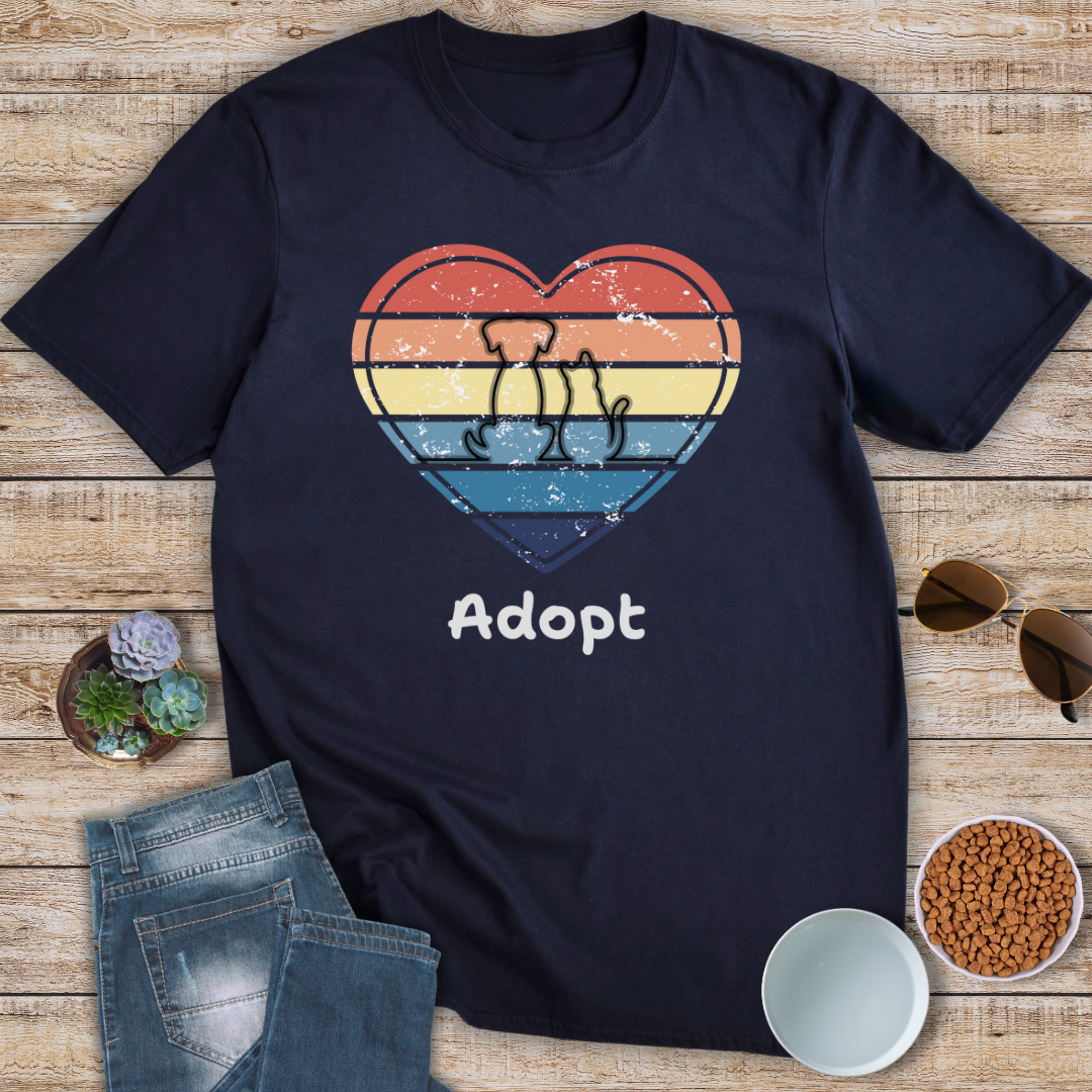 Adopt Cat and Dog Sunset T-Shirt