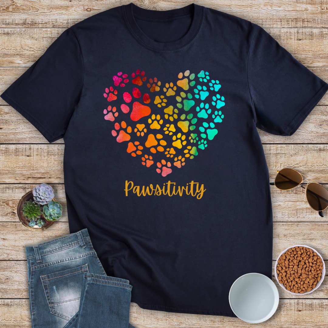 Pawsitivity Heart T-Shirt