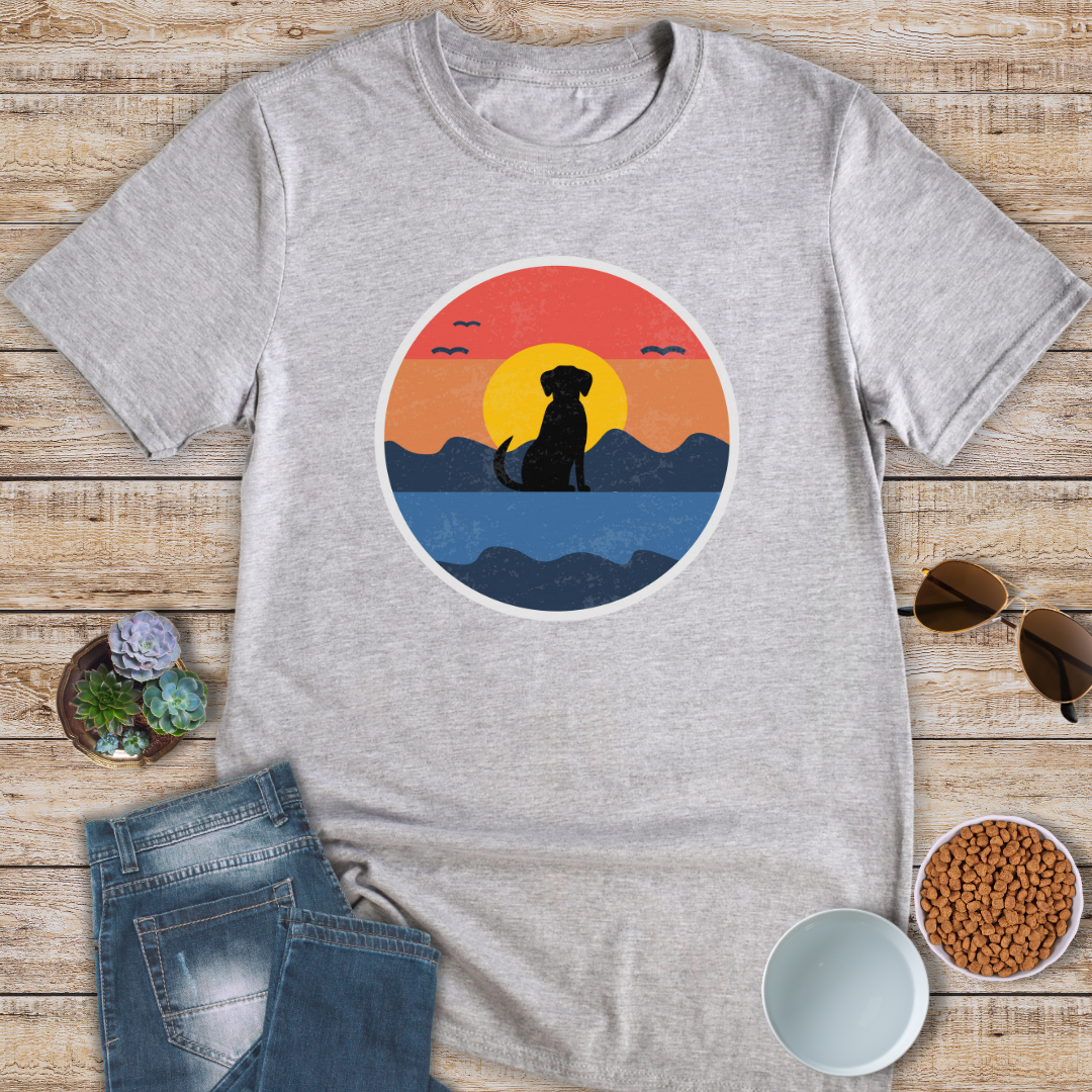 Sunset Dog Silhouette T-Shirt